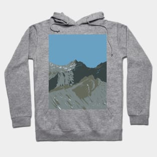 Black Cuillin on Cuillin Ridge in the Isle of Skye in Scotland WPA Art Deco Poster Hoodie